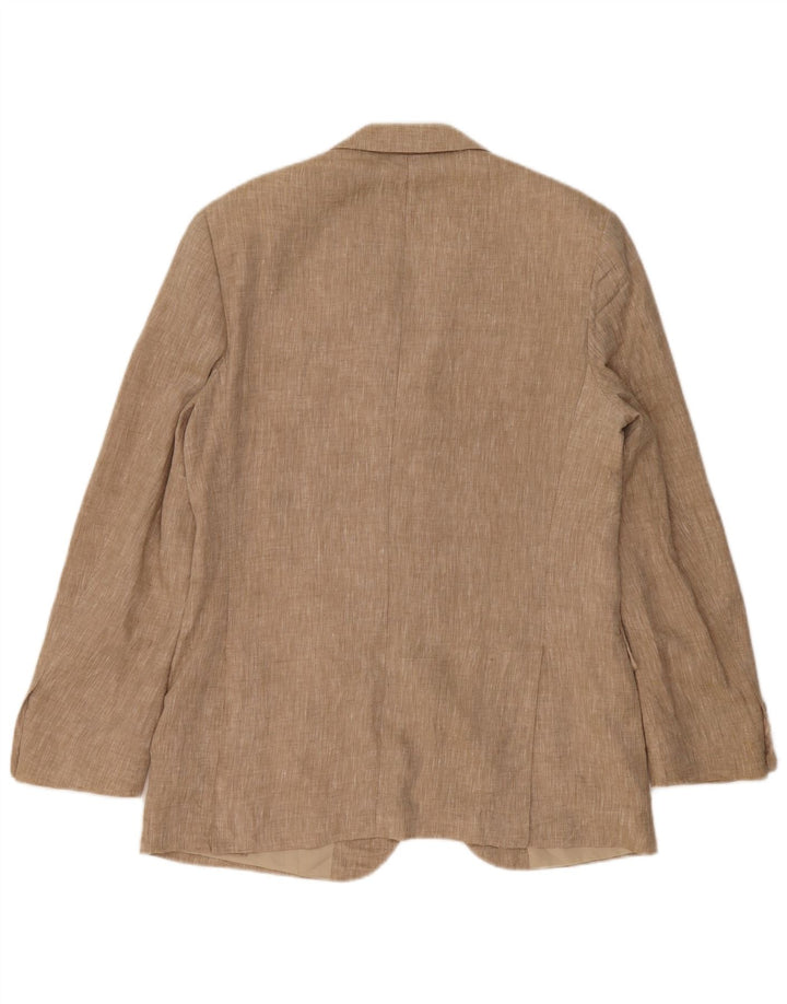 Giacca blazer da uomo a 3 bottoni Pierre Cardin IT 48 Lino beige medio