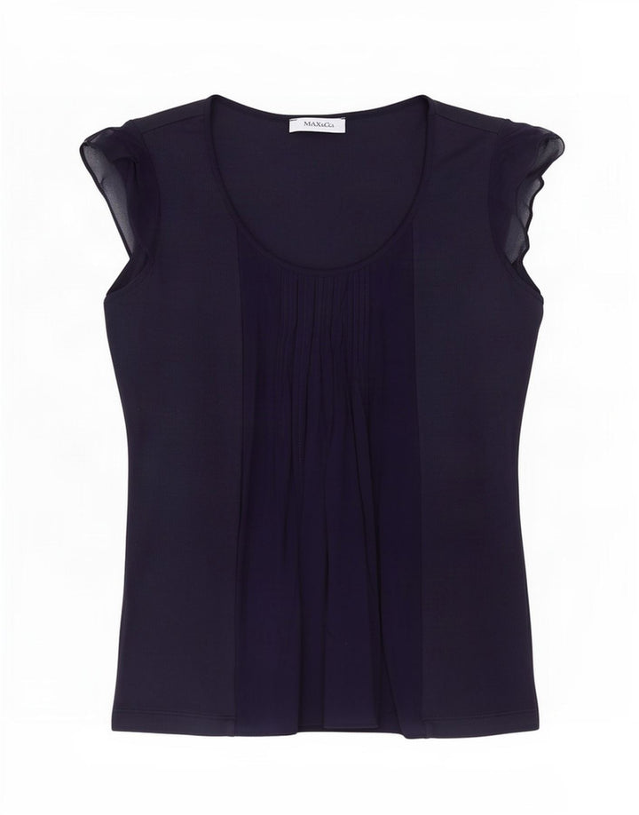 Top camicetta da donna Max & Co. UK 12 medio blu navy