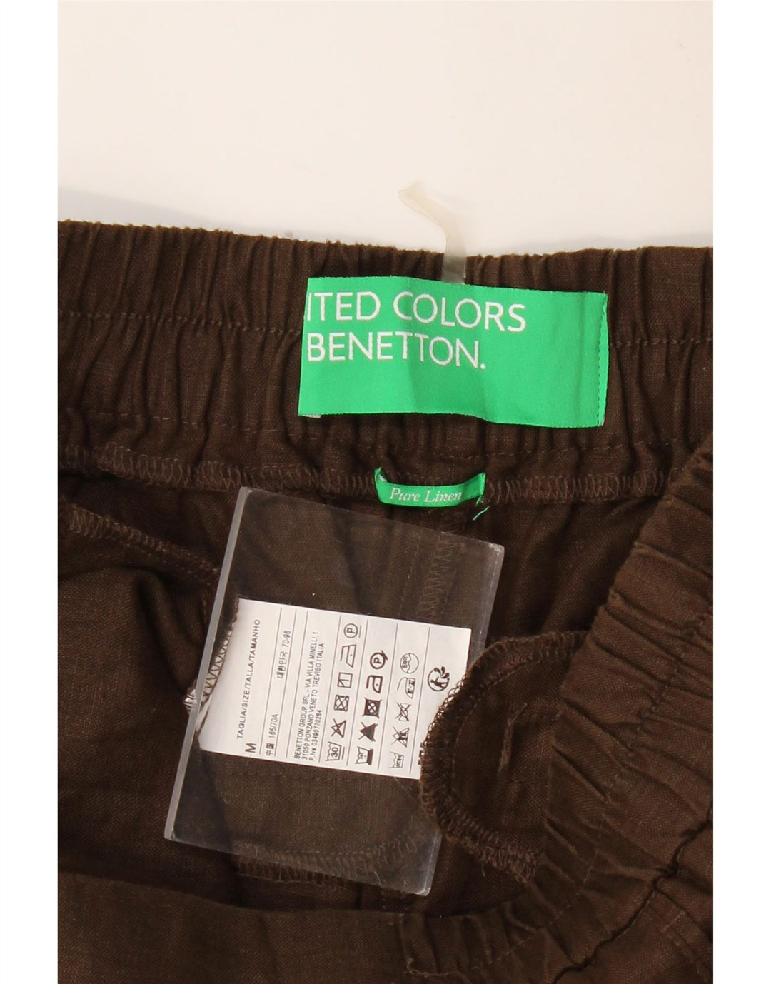 Pantaloni chino affusolati da donna BENETTON medi W28 L27 Lino marrone