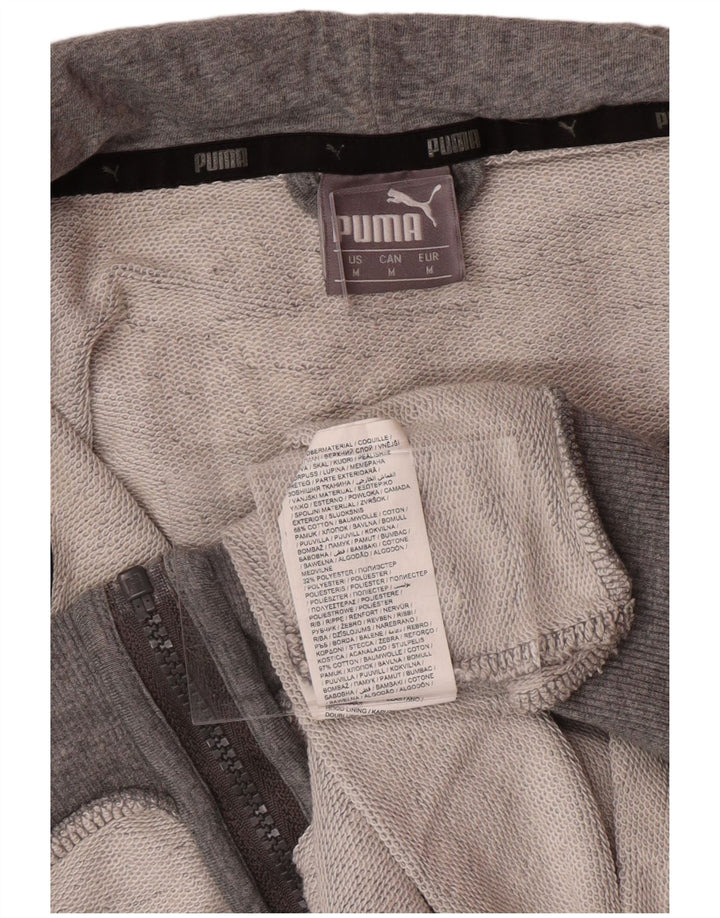 Felpa con cappuccio e zip da uomo PUMA in cotone grigio medio