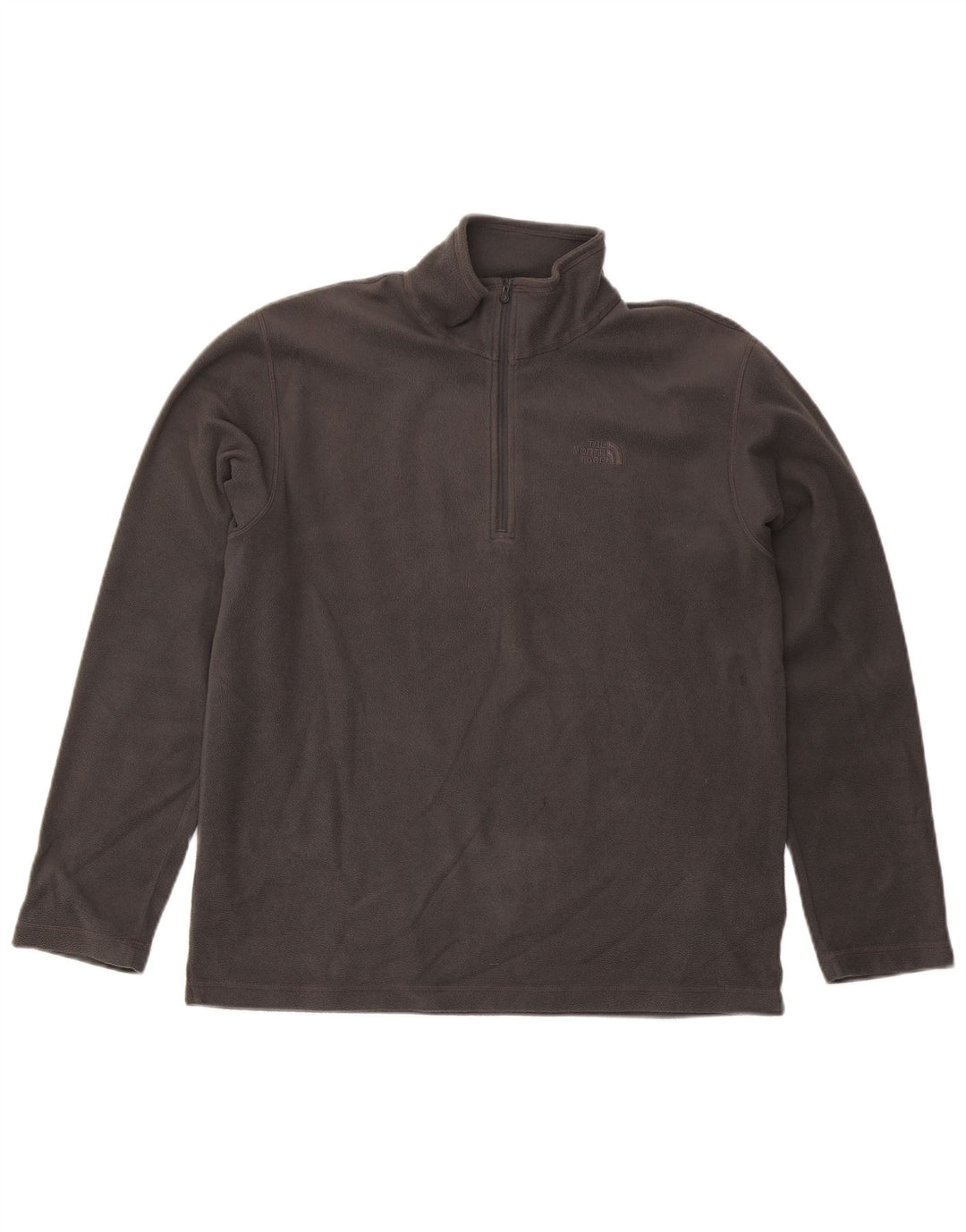 Maglione in pile da uomo The North Face con zip e collo, grande, in poliestere grigio