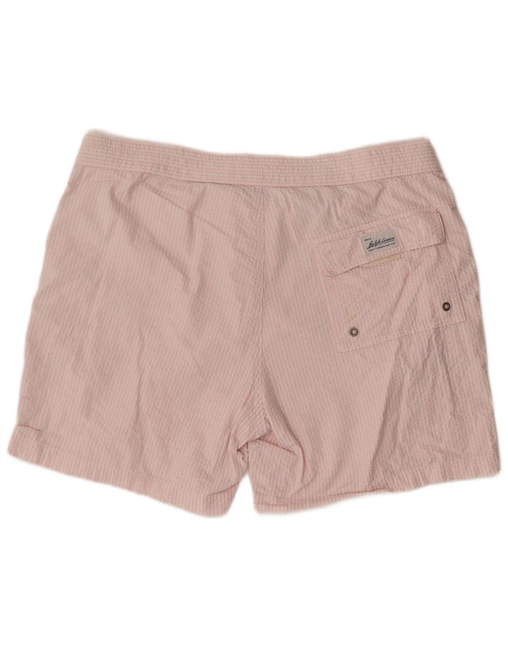 POLO RALPH LAUREN Pantaloncini da bagno da uomo in cotone a righe rosa medio