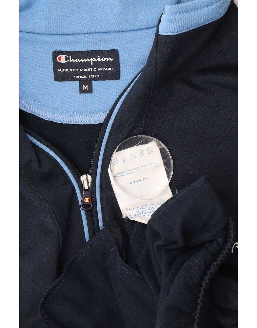 Giacca superiore della tuta da uomo Champion, poliestere color block medio blu navy