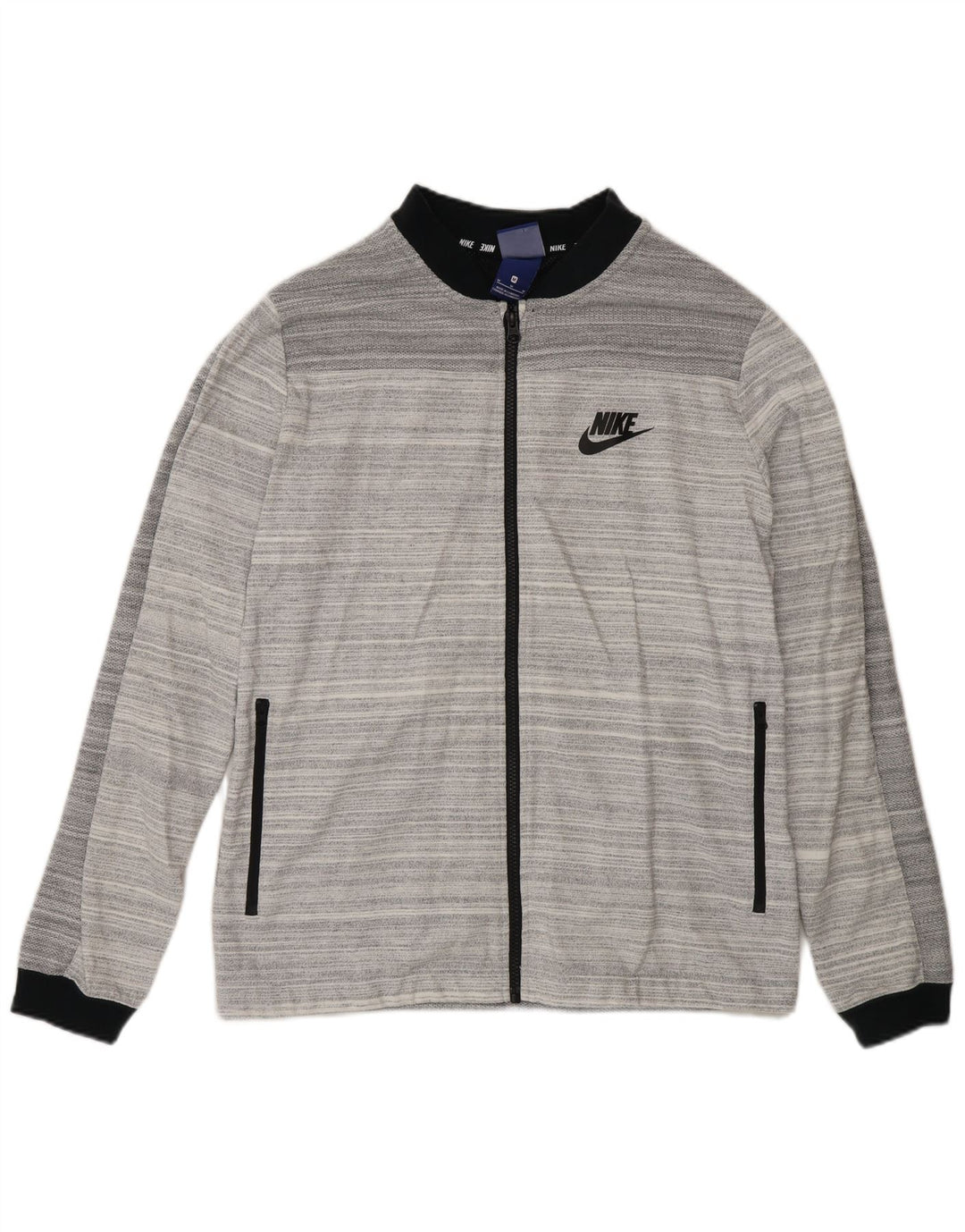 Giacca da tuta da donna Nike Regular Fit, giacca in cotone a righe grigio medio