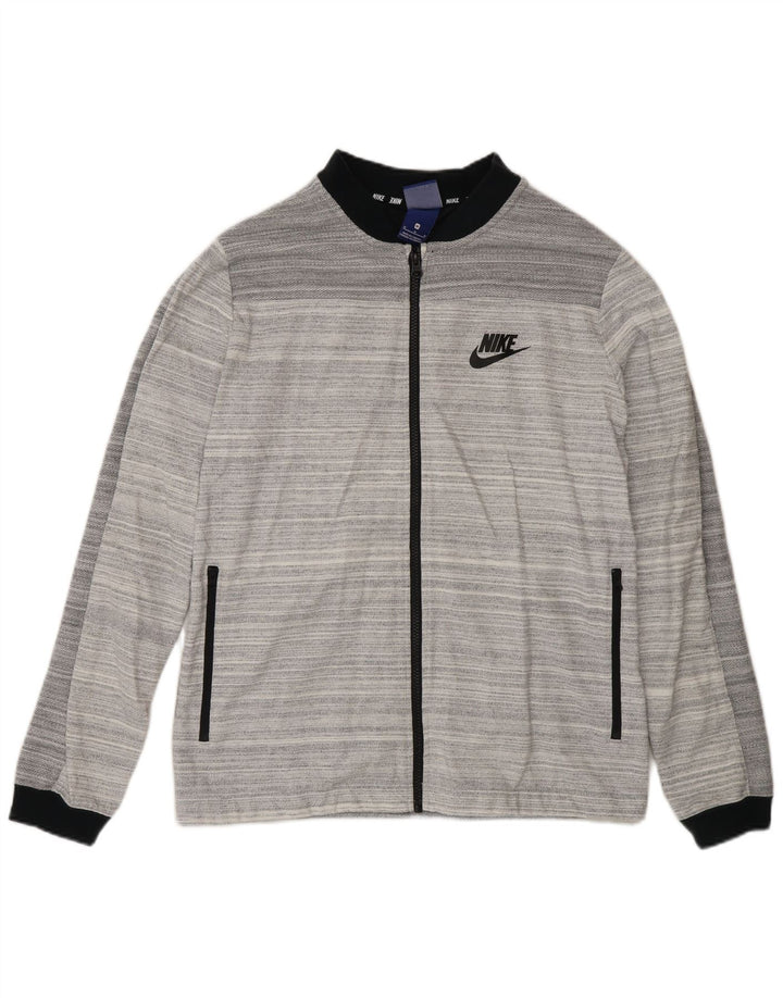 Giacca da tuta da donna Nike Regular Fit, giacca in cotone a righe grigio medio
