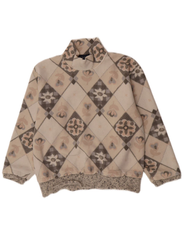 Maglione in pile da donna American Place UK 14 Poliestere floreale beige medio