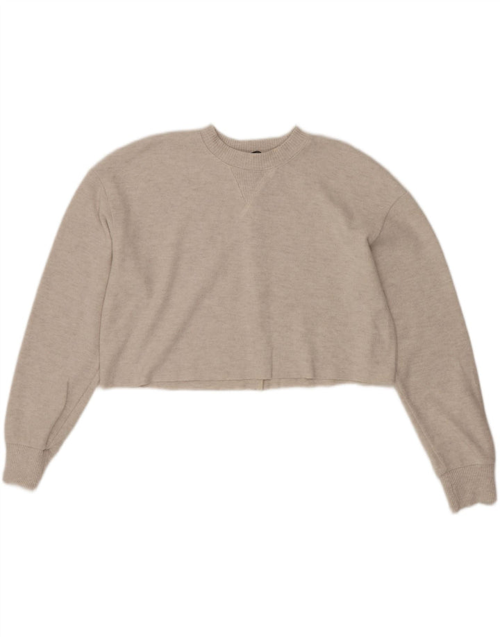 Top corto in camicetta corta da donna Zara UK 14 beige medio