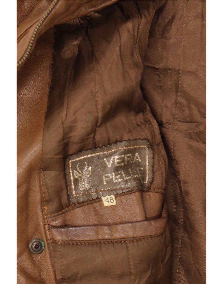 Giacca in Pelle Donna VINTAGE IT 48 XL Pelle Marrone