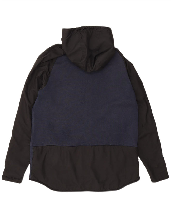 Felpa con cappuccio e zip Nike da uomo, grande, in cotone color block blu navy