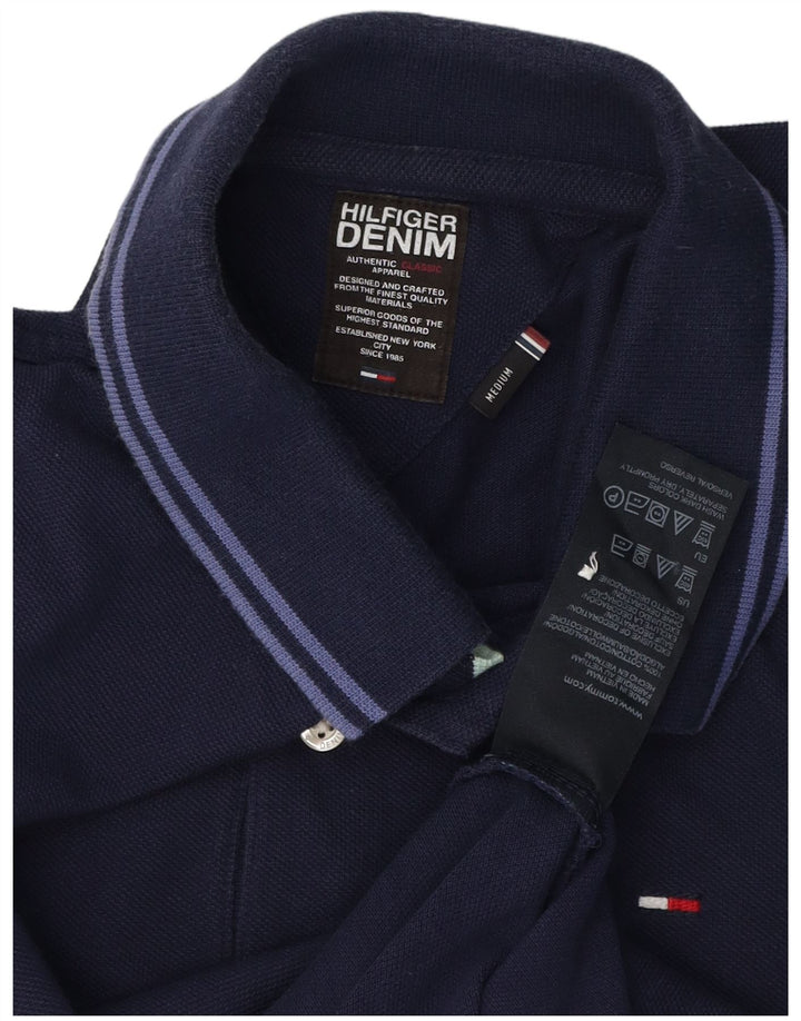 TOMMY HILFIGER Polo da uomo a manica lunga in cotone blu navy medio