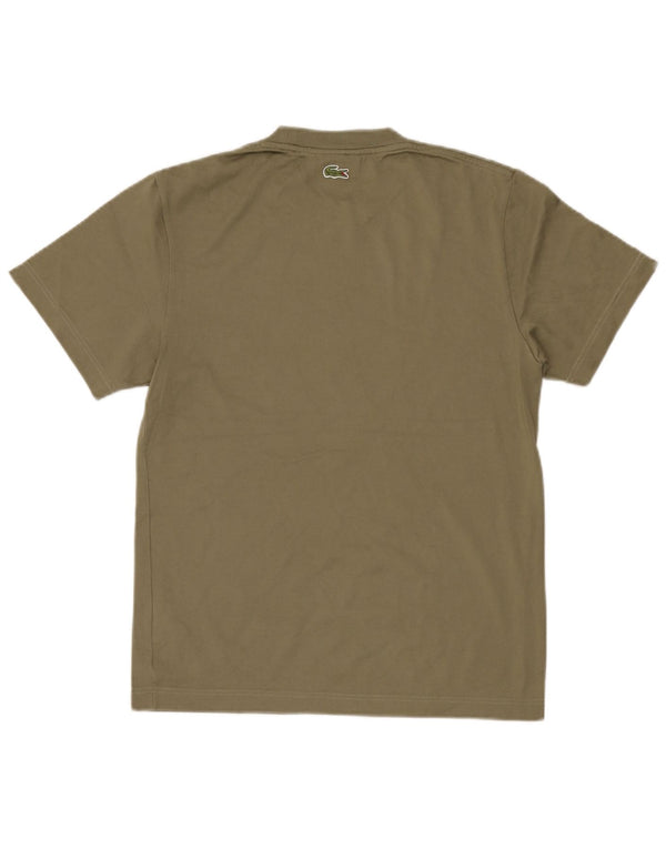 T-shirt grafica da uomo con vestibilità classica Lacoste, taglia 2 XS, cotone kaki