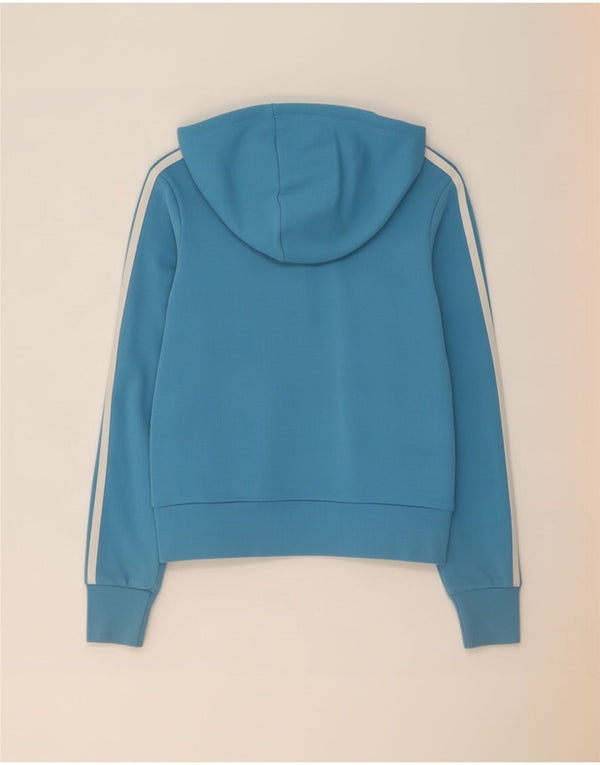 Adidas Felpa con cappuccio e zip da donna UK 12 Cotone blu medio