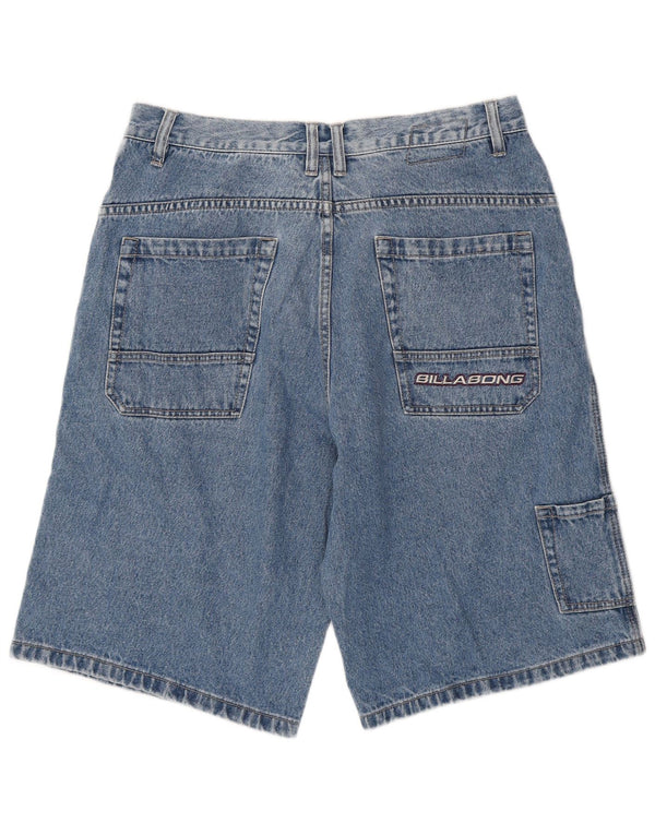 Pantaloncini di jeans Zathan da uomo Billabong W34 di grandi dimensioni in cotone blu