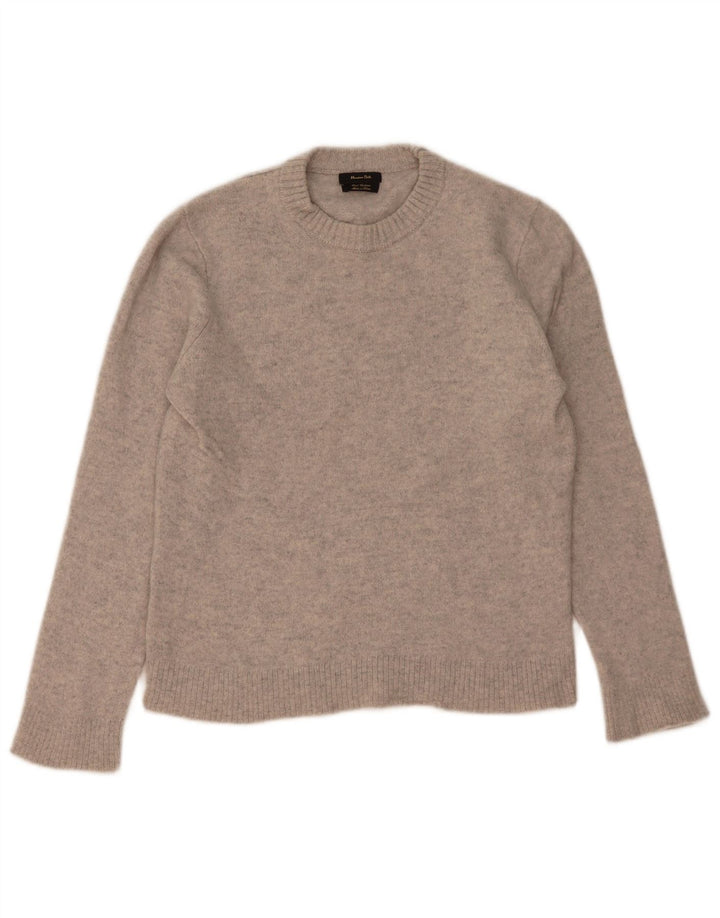 Maglione maglione girocollo da donna Massimo Dutti UK 14 Grigio medio chiazzato