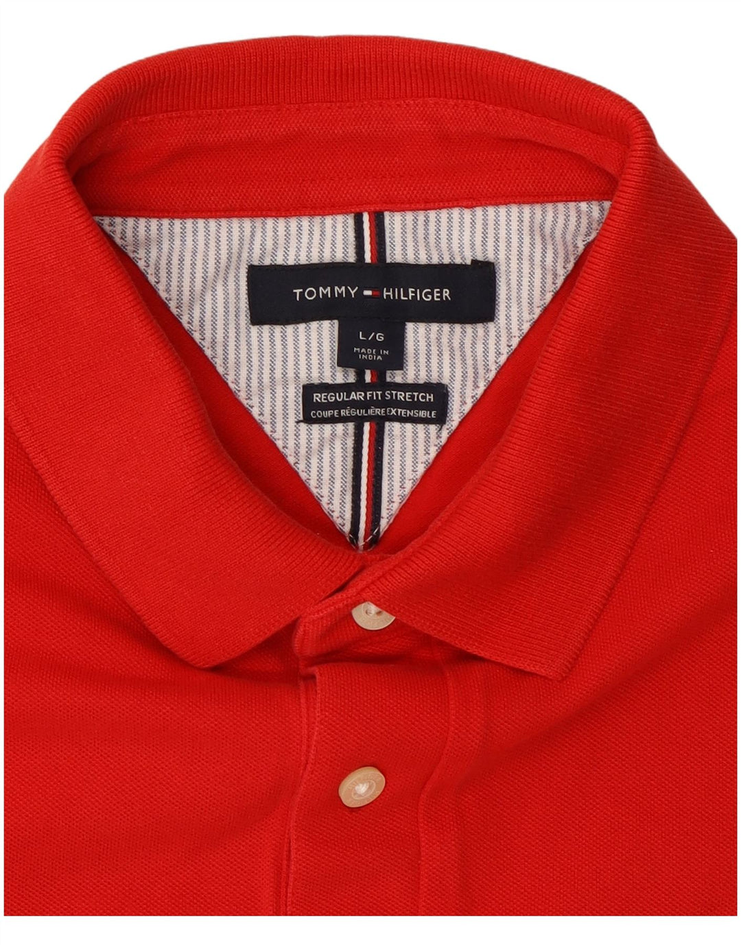 Polo da uomo Regular Fit Tommy Hilfiger Large in cotone rosso