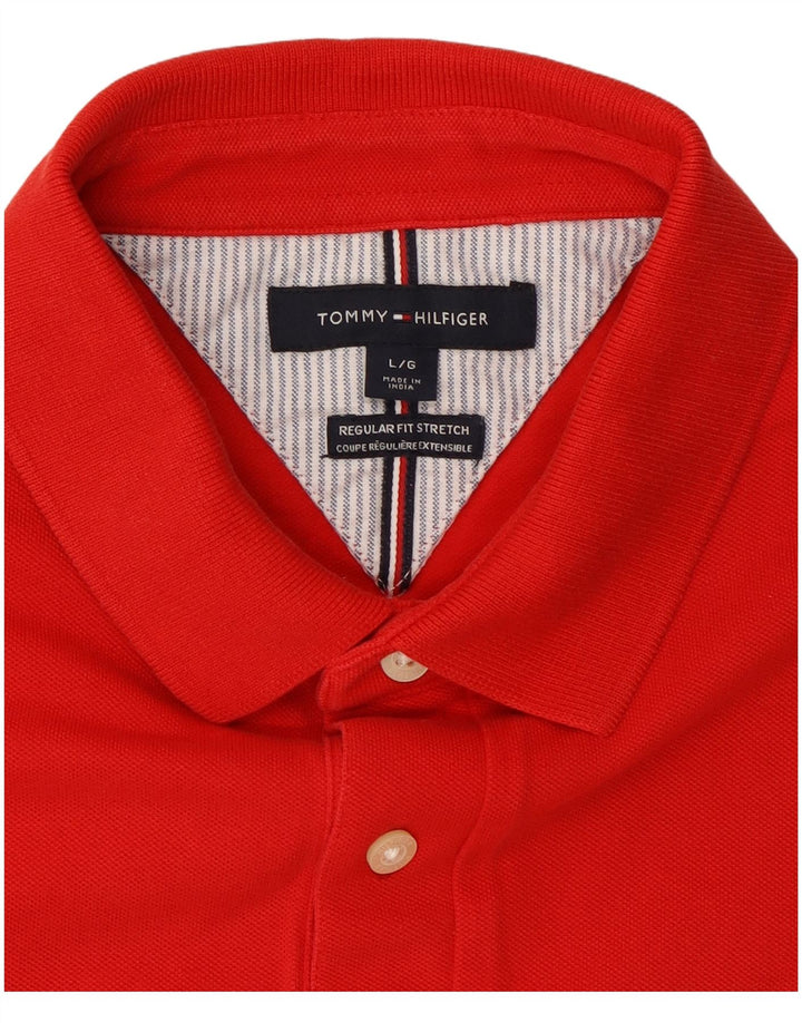 Polo da uomo Regular Fit Tommy Hilfiger Large in cotone rosso