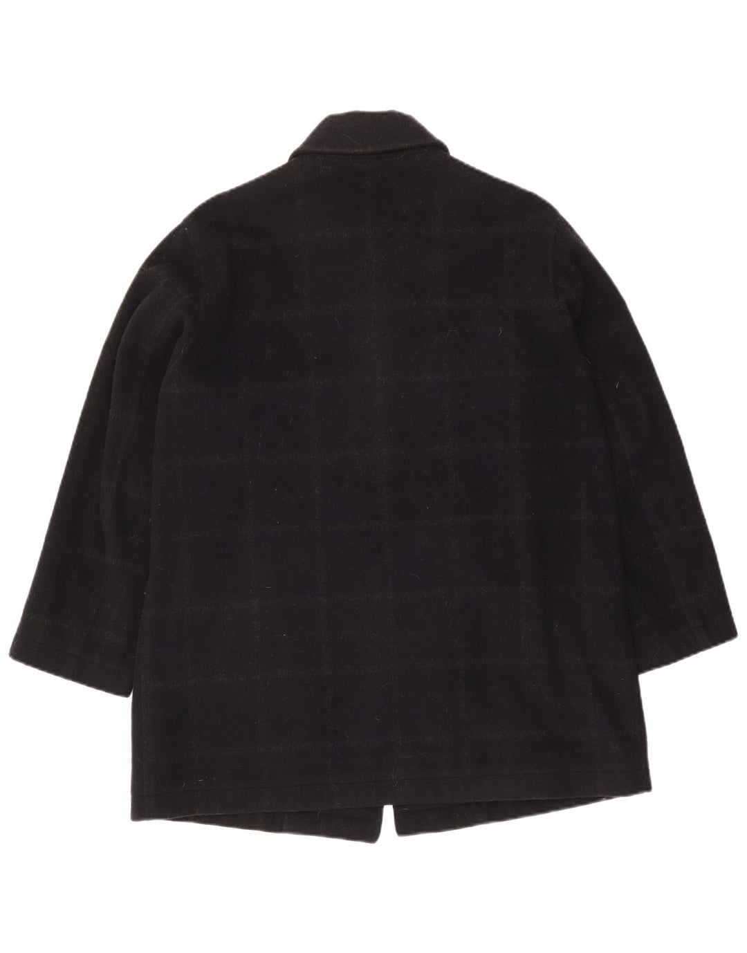 Soprabito da sci vintage da donna UK 14 medio in lana a quadri blu navy