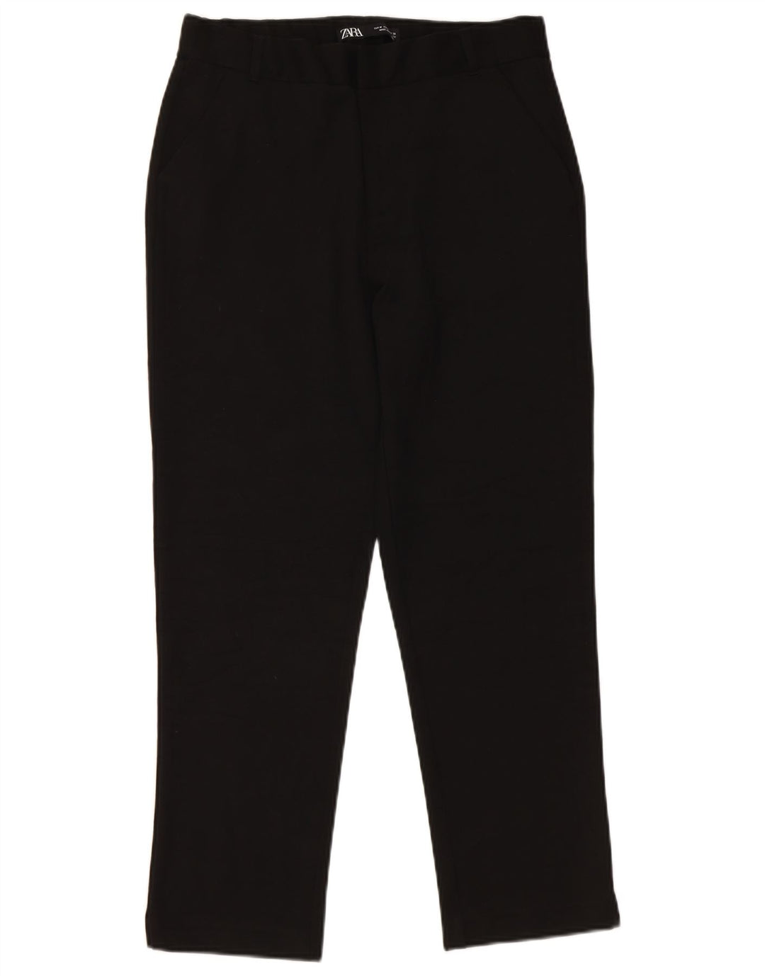 Pantaloni corti dritti da donna Zara medi W30 L25 poliestere nero