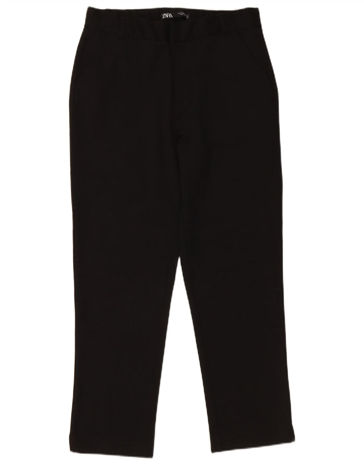Pantaloni corti dritti da donna Zara medi W30 L25 poliestere nero