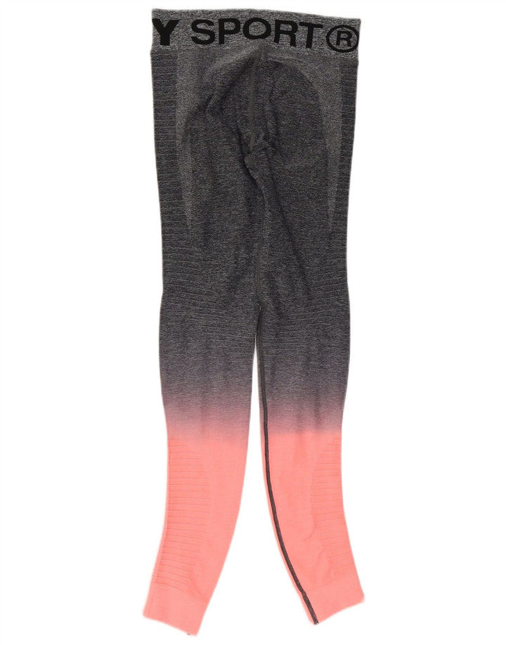 SUPERDRY Womens Graphic Leggings UK 10 Small Grey Colourblock Polyester