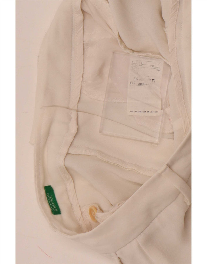 Pantaloni chino bootcut da donna Benetton W28 L30 bianchi