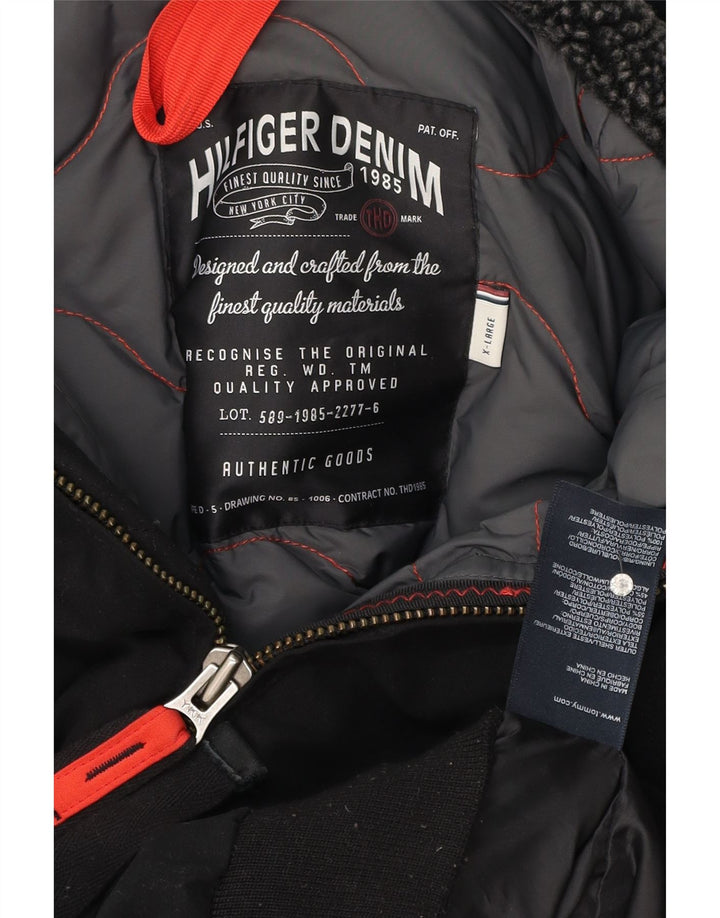 Tommy Hilfiger Uomo Bomber con cappuccio Denizen UK 42 XL Poliestere nero