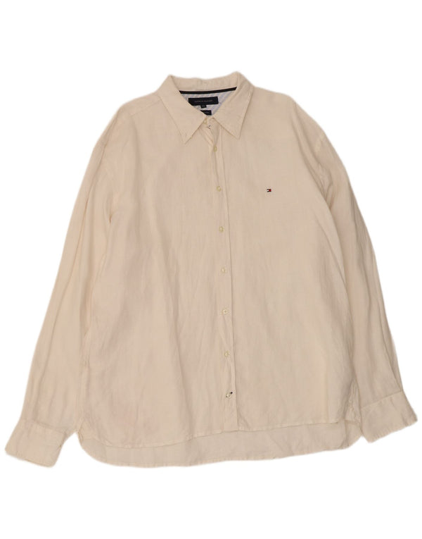 Camicia da uomo Tommy Hilfiger 2XL Lino bianco