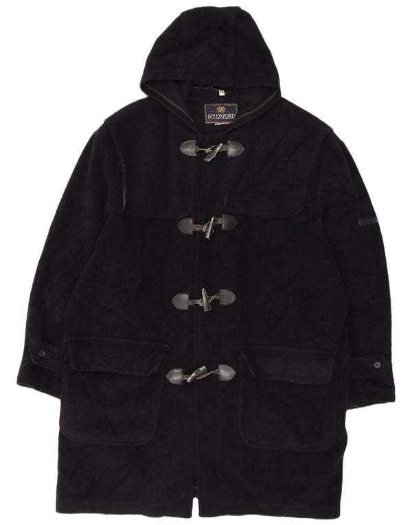 Ivy Oxford Mens Hooded Duffle Coat UK 42 XL Navy Blue Wool