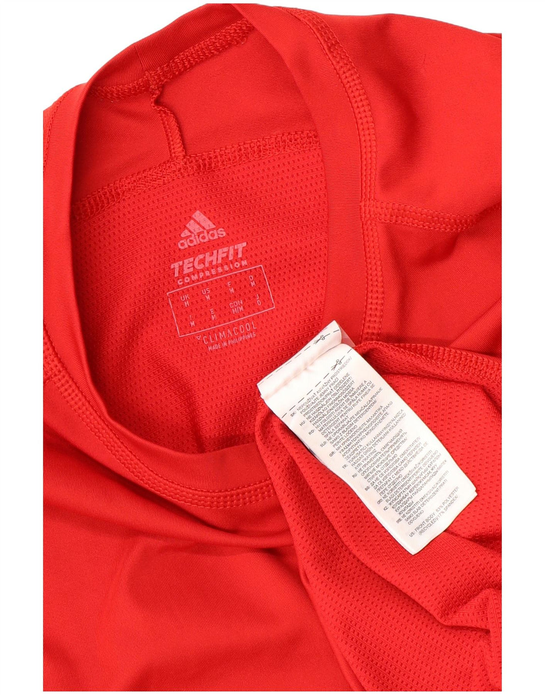 ADIDAS Donna Climacool Top manica lunga UK 12 Medio Rosso Poliestere