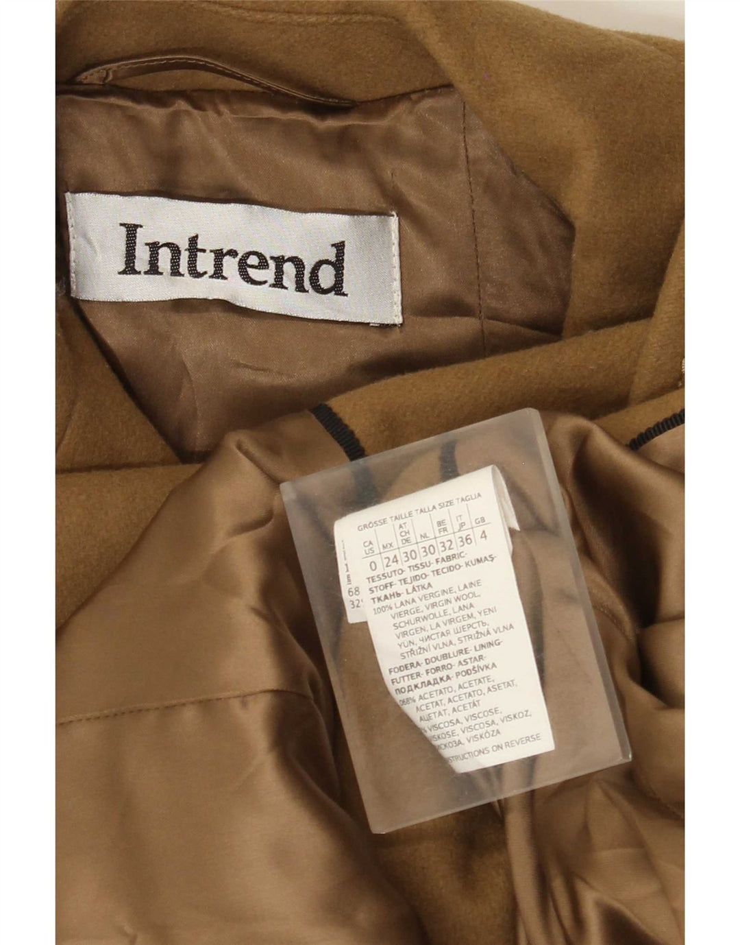 Cappotto da donna Intrend UK 4 XS in lana marrone