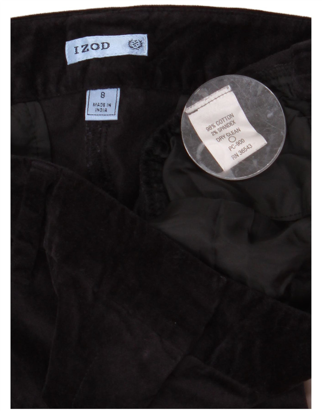 Pantaloni chino da donna in velluto bootcut IZOD US 8 medio W32 L31 blu navy
