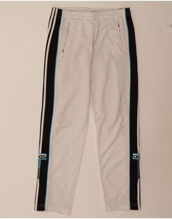 Pantaloni da tuta grafica da uomo Adidas in poliestere color block bianco medio
