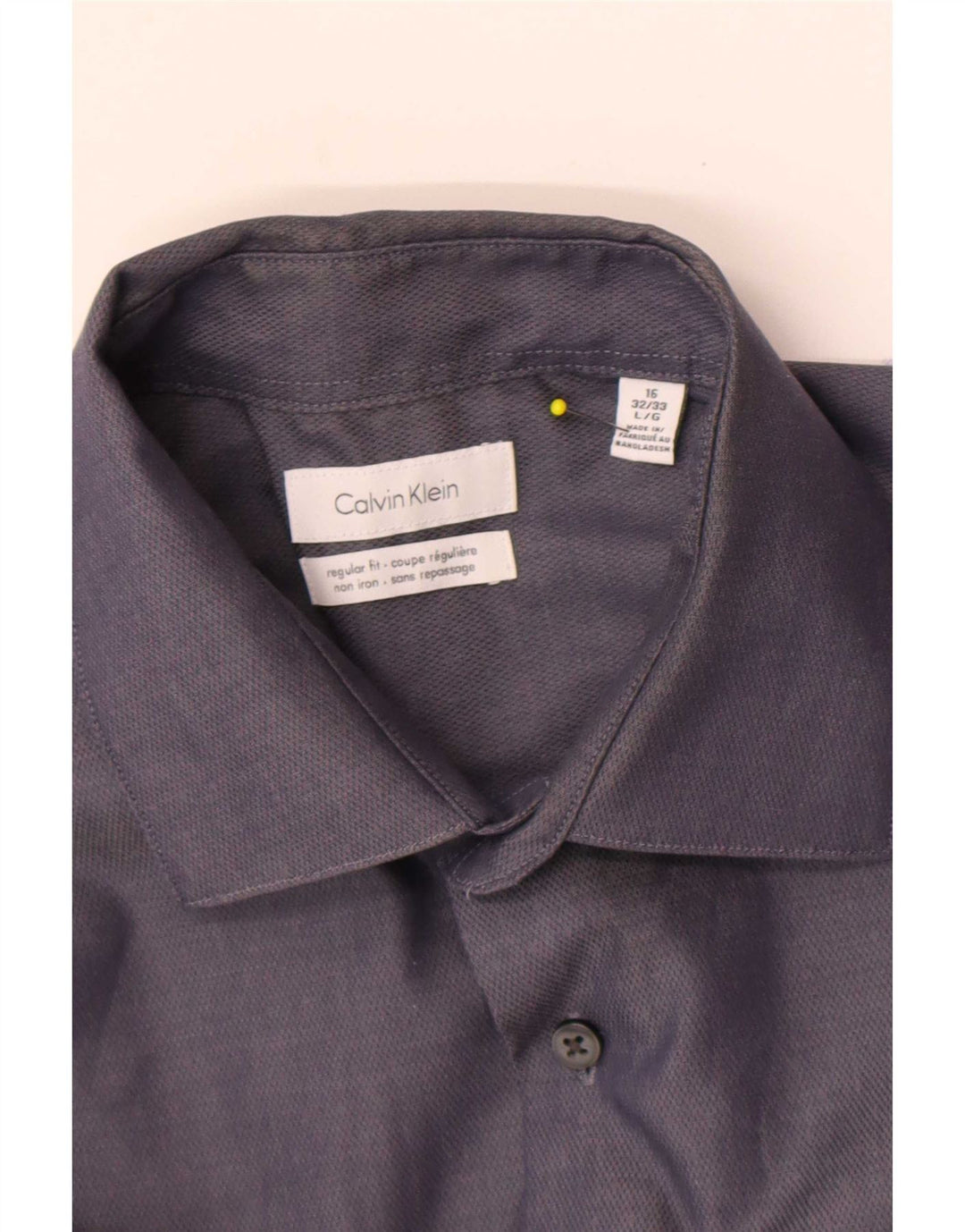 Camicia Calvin Klein da uomo vestibilità regolare taglia 16 grande grigia
