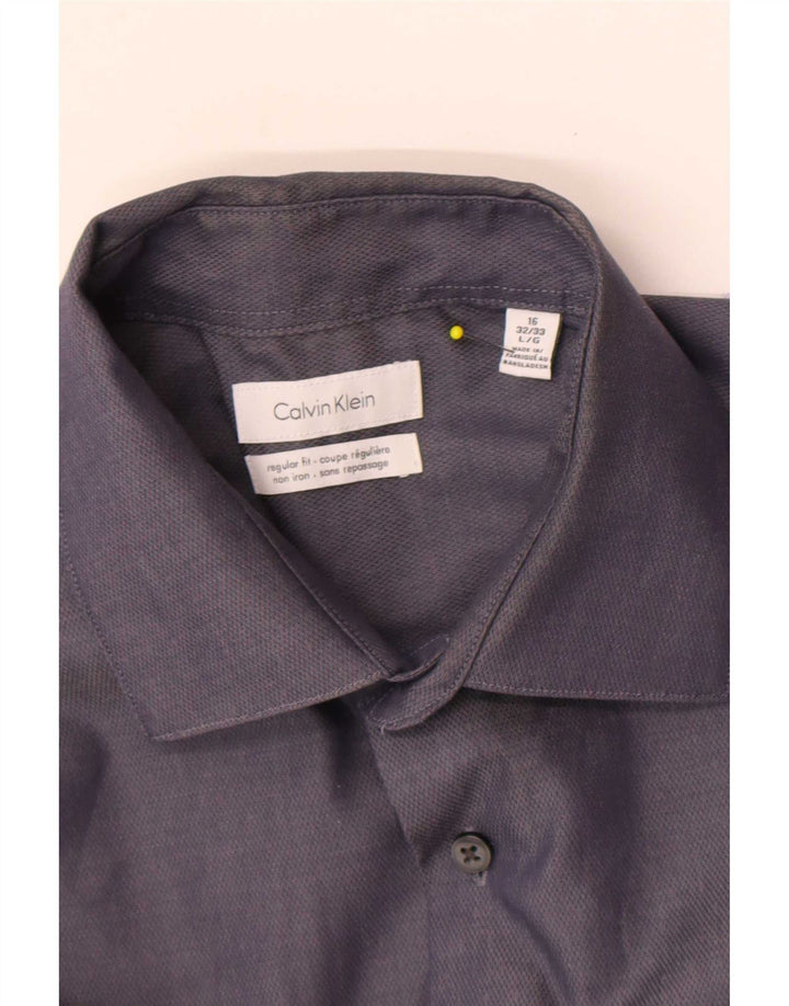 Camicia Calvin Klein da uomo vestibilità regolare taglia 16 grande grigia
