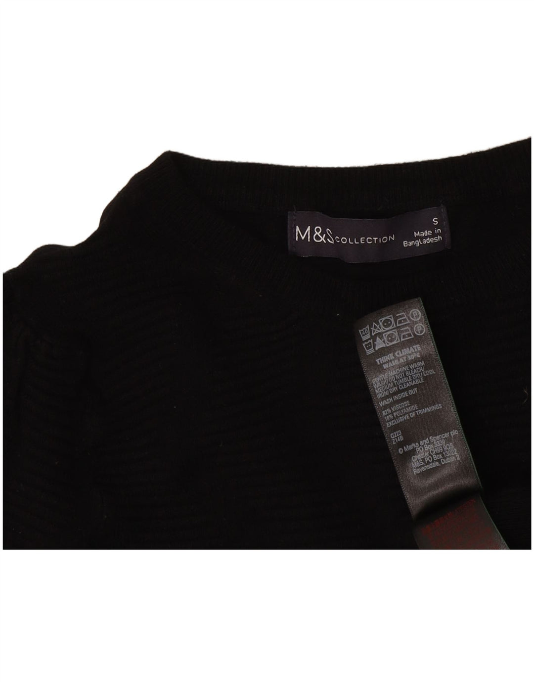 Maglione maglione girocollo da donna Marks & Spencer UK 10 piccolo nero classico