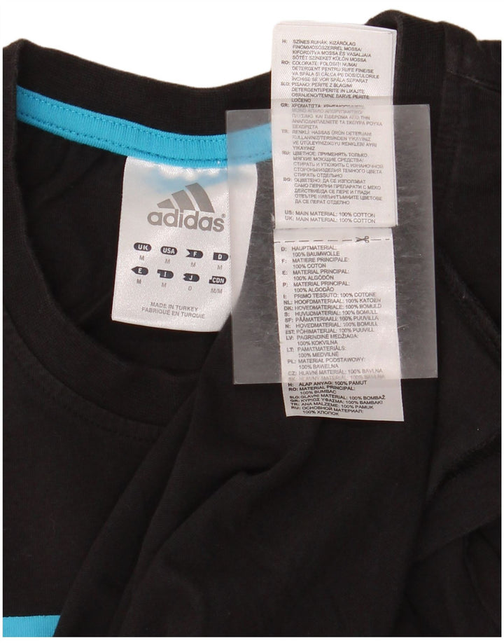 T-shirt grafica da uomo Adidas Top in cotone nero medio