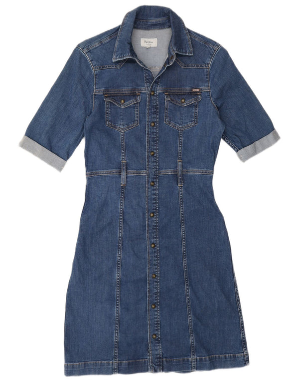 PEPE Jeans Abito in denim da donna UK 10 Piccolo cotone blu
