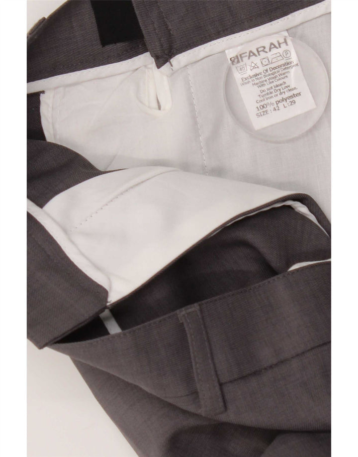 Pantaloni chino dritti da uomo Farah W42 L29 poliestere grigio