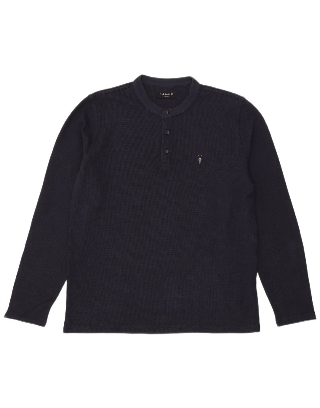 Maglia da uomo a maniche lunghe All Saints piccola in cotone blu navy
