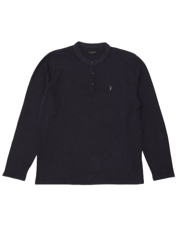 Maglia da uomo a maniche lunghe All Saints piccola in cotone blu navy