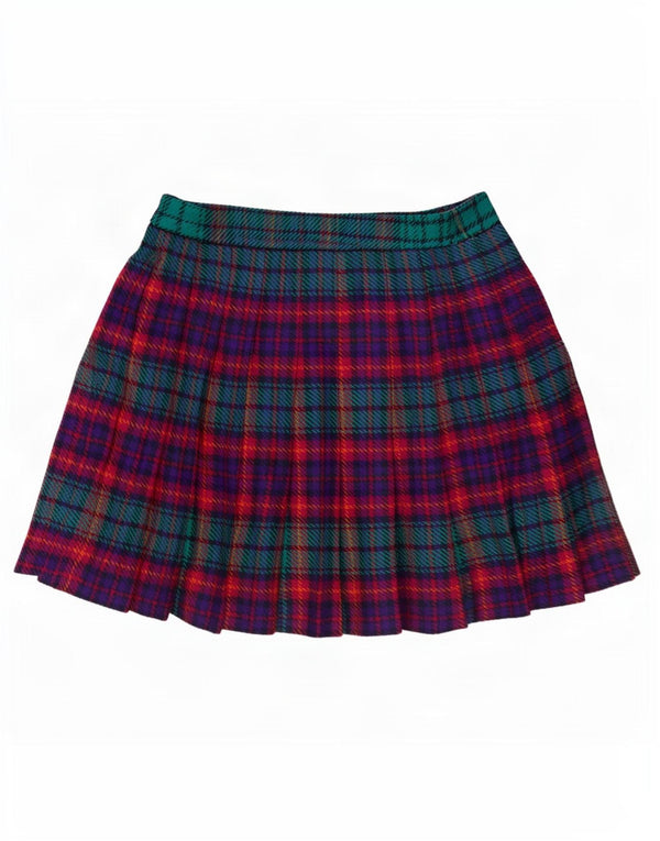 Gonna a portafoglio vintage da donna a vita alta IT 46 grande plaid multicolore W30