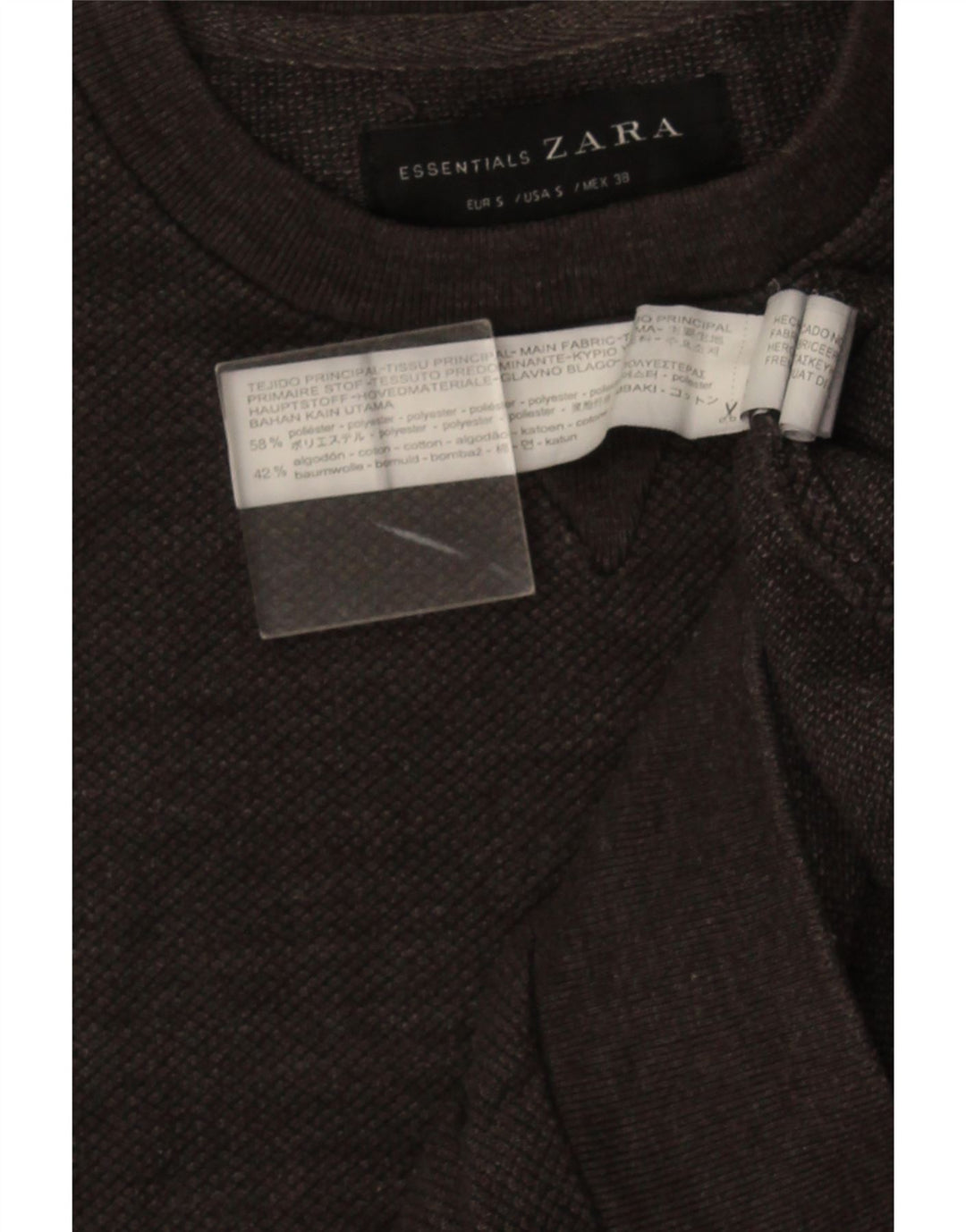 Felpa ZARA Uomo Maglione Piccolo Grigio Cotone