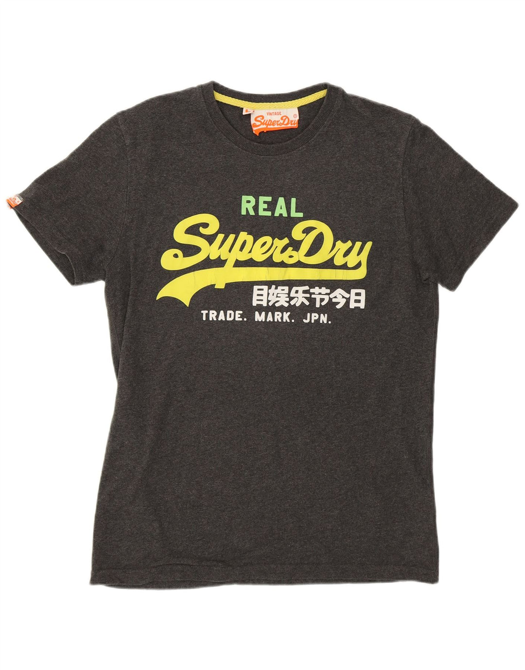 T-shirt grafica da uomo SUPERDRY Top grande in poliestere grigio