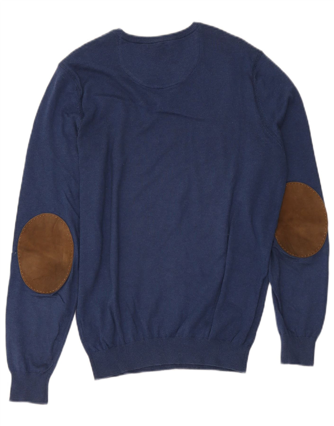 Massimo Dutti Maglione da uomo con scollo a V in cotone medio blu navy