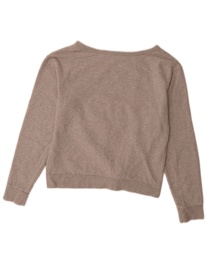 Felpa oversize da donna di All Saints, maglione UK 10, piccolo cotone grigio