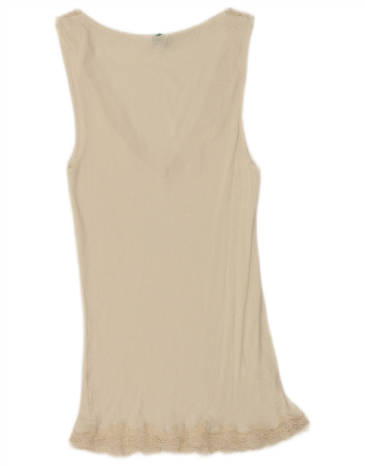 Camicetta senza maniche da donna Benetton Top UK 12 Medio Bianco