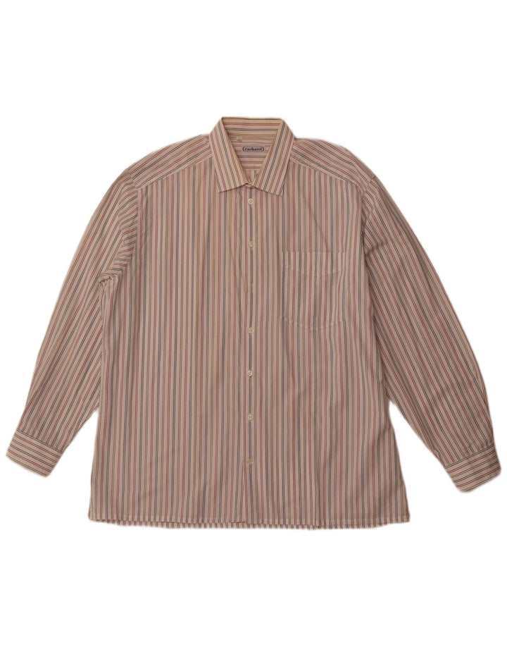 Camicia da uomo CACHAREL taglia 43 XL gessato bianco sporco