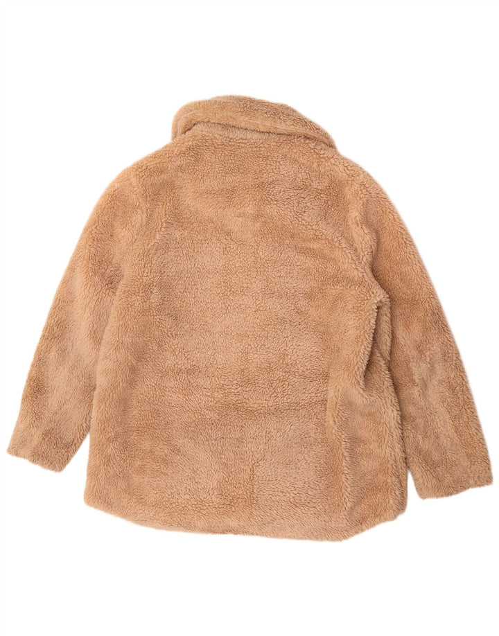 Giacca in pile Marks & Spencer da donna con orsetto UK 14 grande poliestere beige