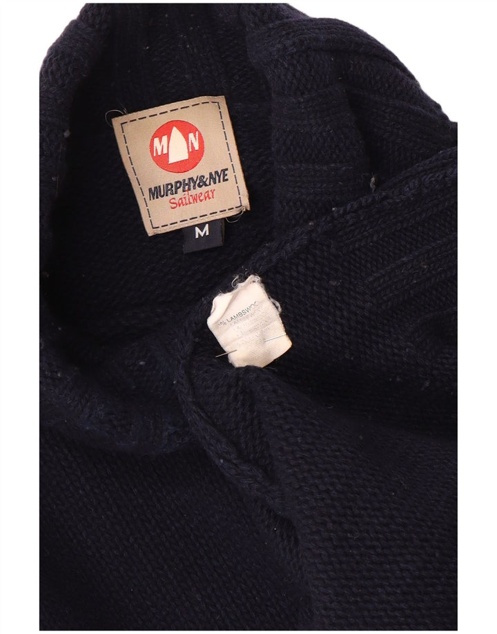 MURPHY & NYE Maglione da uomo con collo alto in lana blu navy medio