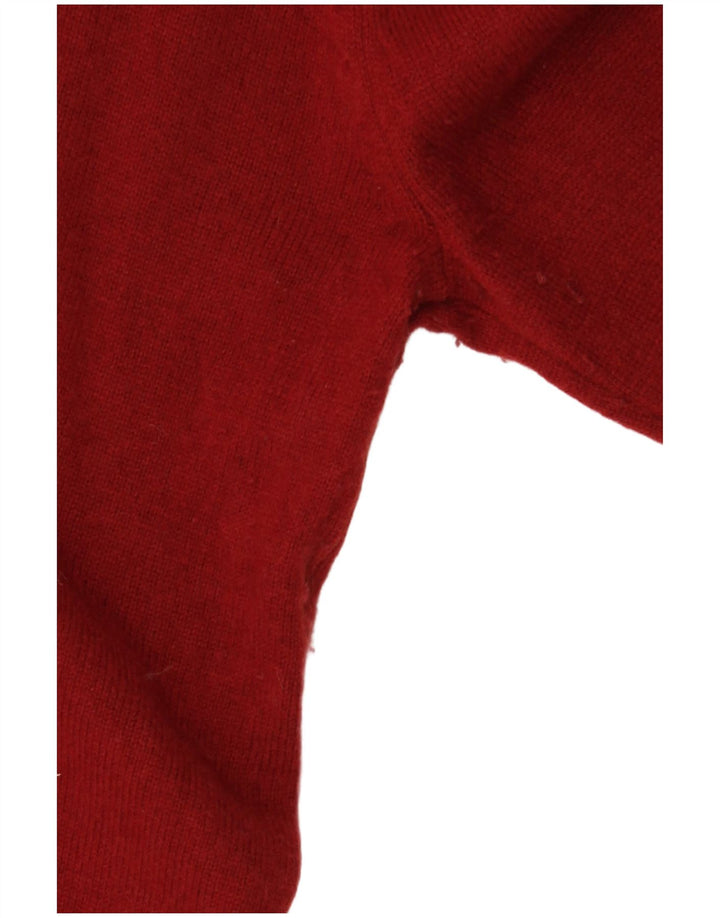 MASSIMO DUTTI Maglione da donna con scollo a V UK 14 Grande lana rossa